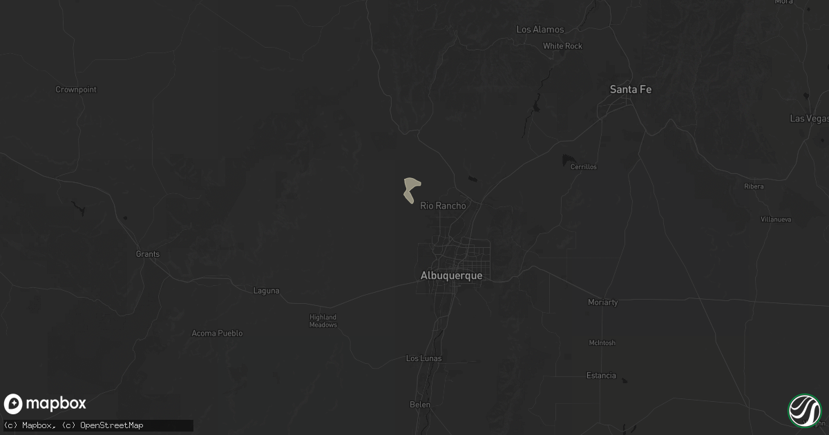Hail map in Rio Rancho, NM on June 14, 2026