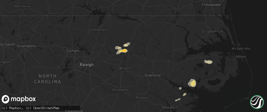 Hail map in Rocky Mount, NC on June 14, 2026