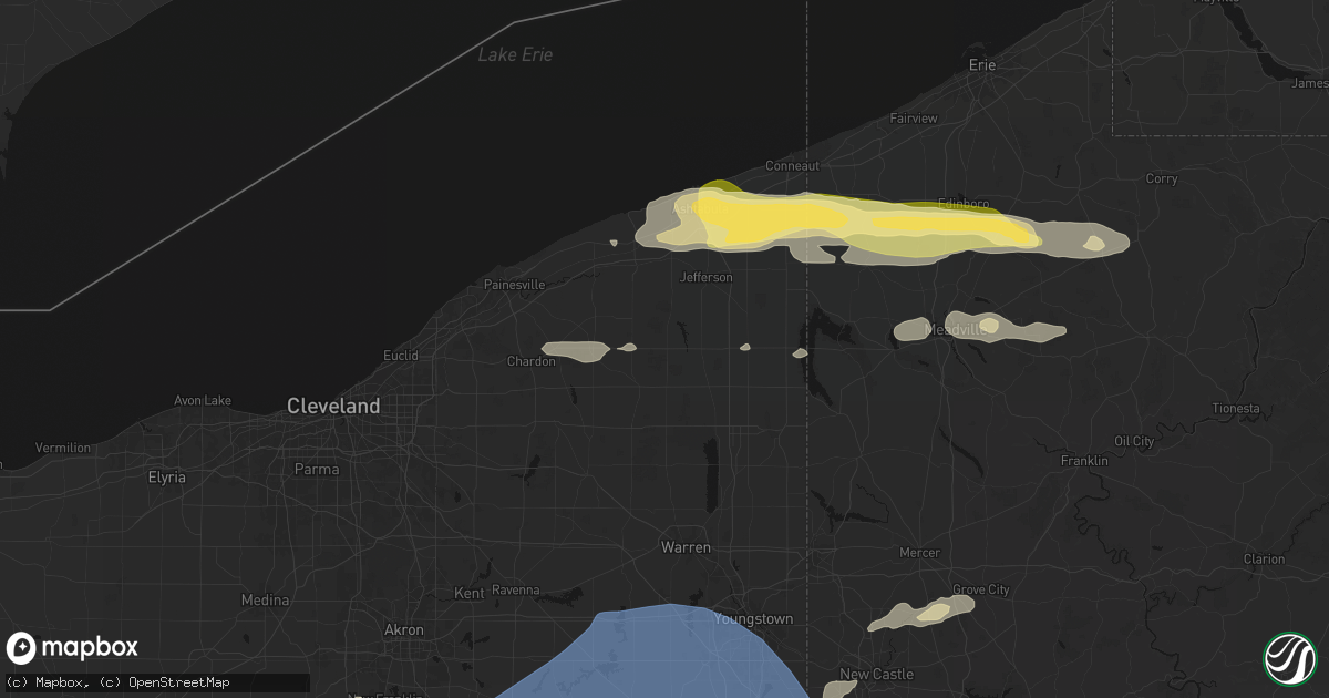 Hail map in Rome, OH on June 14, 2026