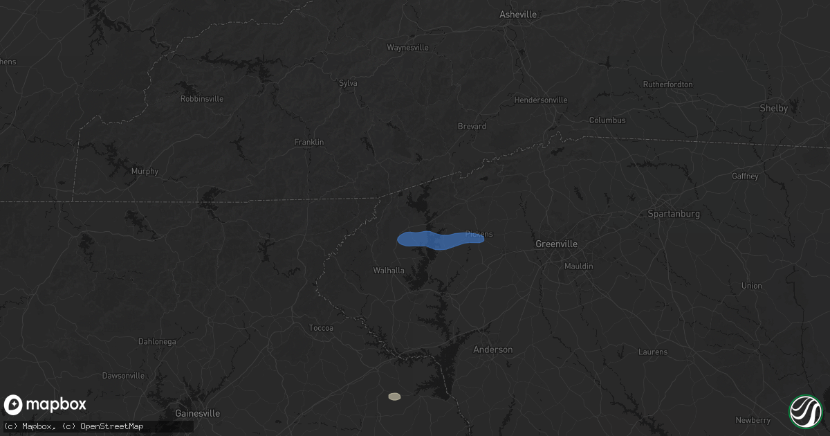 Hail map in Salem, SC on June 14, 2026