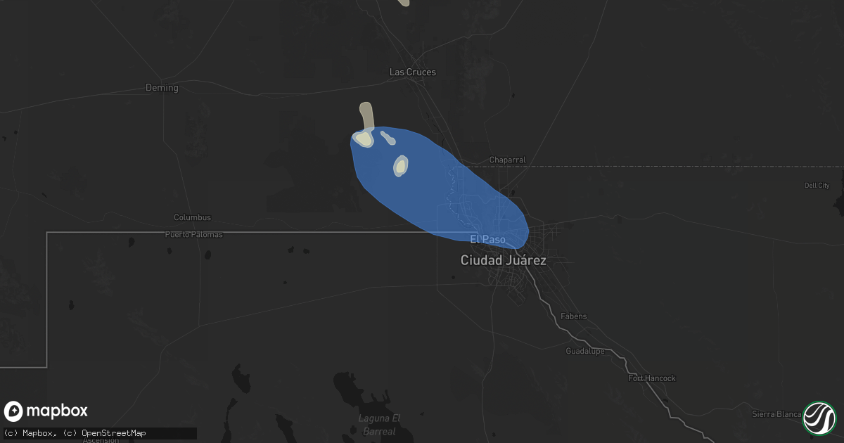 Hail map in Santa Teresa, NM on June 14, 2026