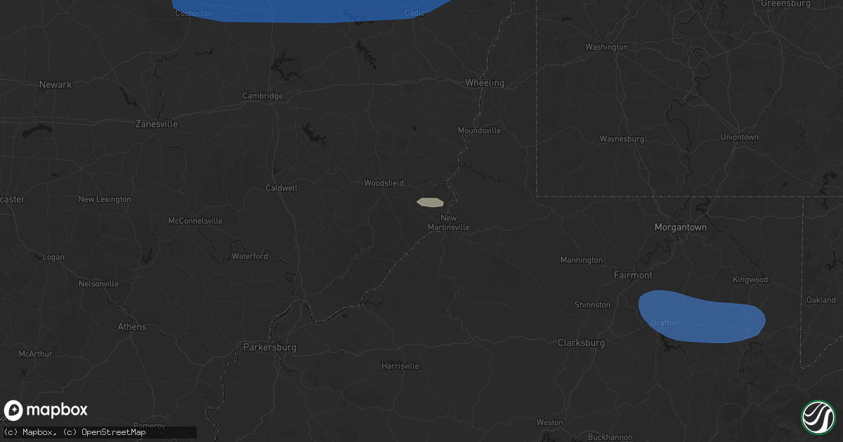 Hail map in Sardis, OH on June 14, 2026