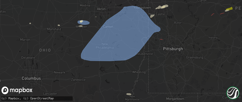 Hail map in Scio, OH on June 14, 2026