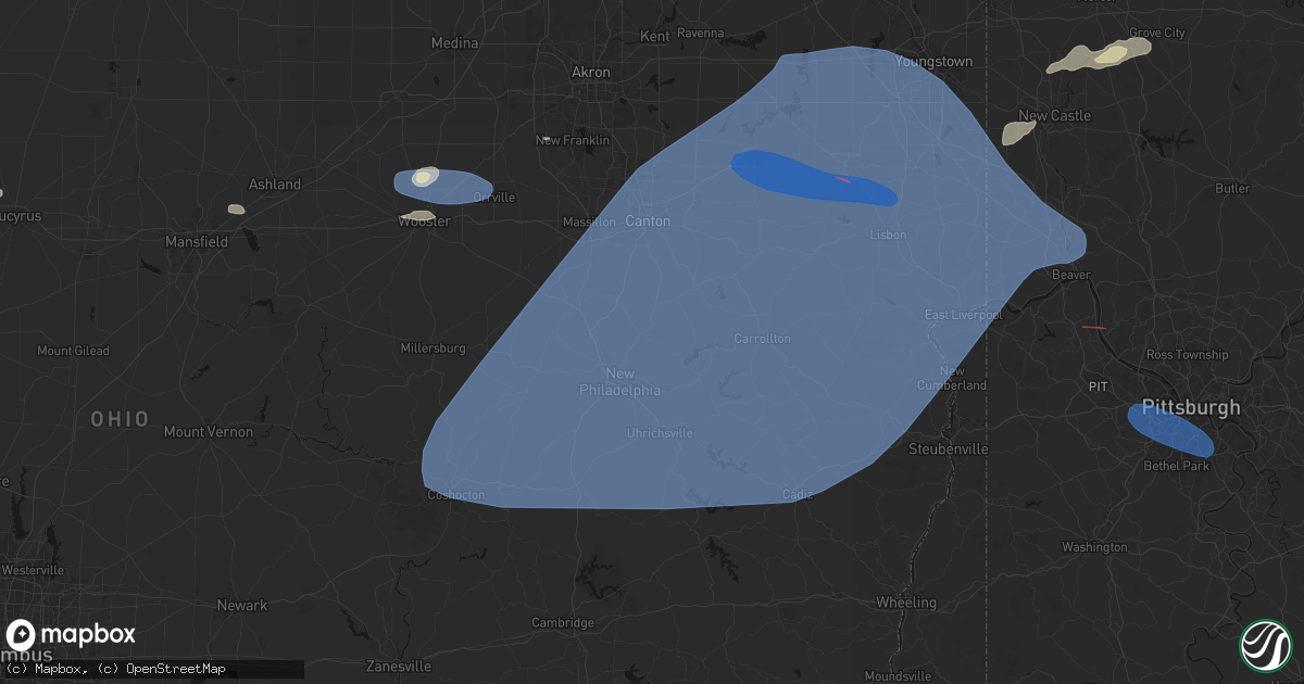 Hail map in Somerdale, OH on June 14, 2026