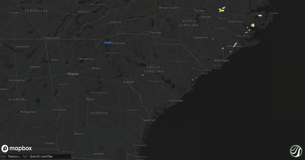 Hail map in South Carolina on June 14, 2026