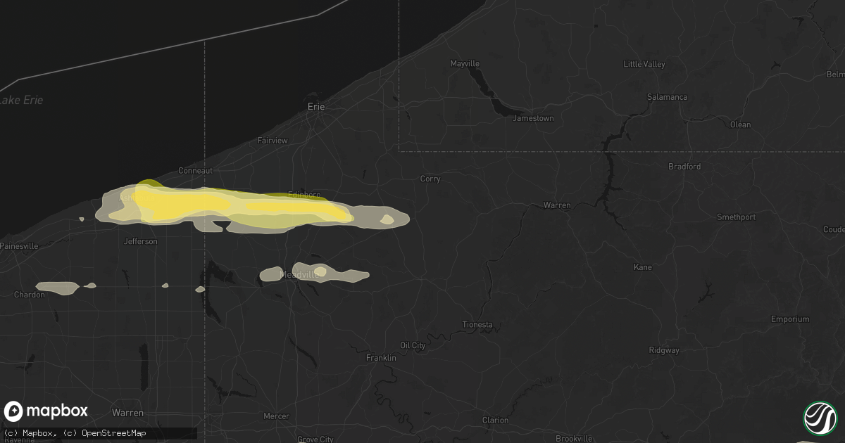 Hail map in Spartansburg, PA on June 14, 2026