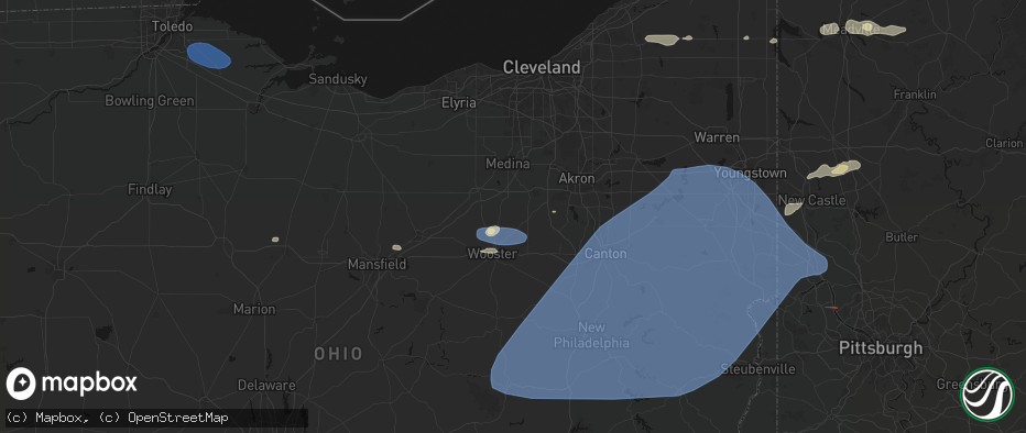 Hail map in Sterling, OH on June 14, 2026