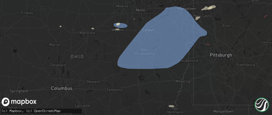 Hail map in Stone Creek, OH on June 14, 2026
