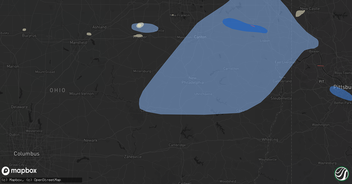 Hail map in Stone Creek, OH on June 14, 2026