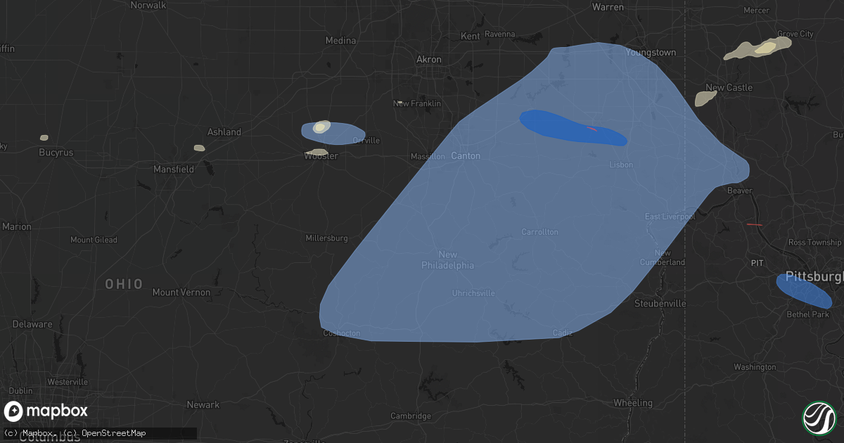Hail map in Strasburg, OH on June 14, 2026