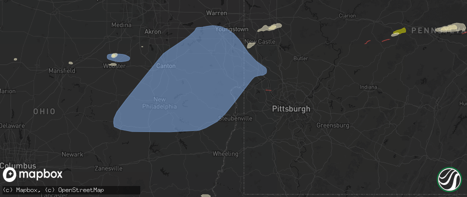 Hail map in Stratton, OH on June 14, 2026