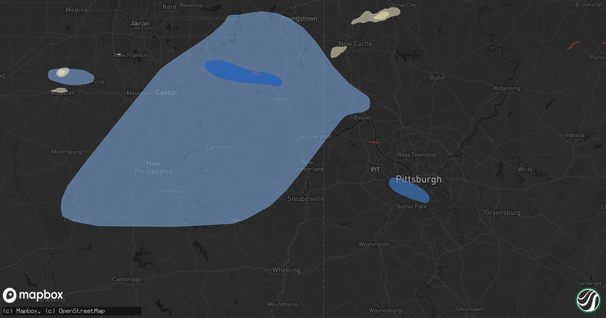 Hail map in Stratton, OH on June 14, 2026