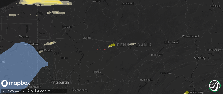 Hail map in Sykesville, PA on June 14, 2026