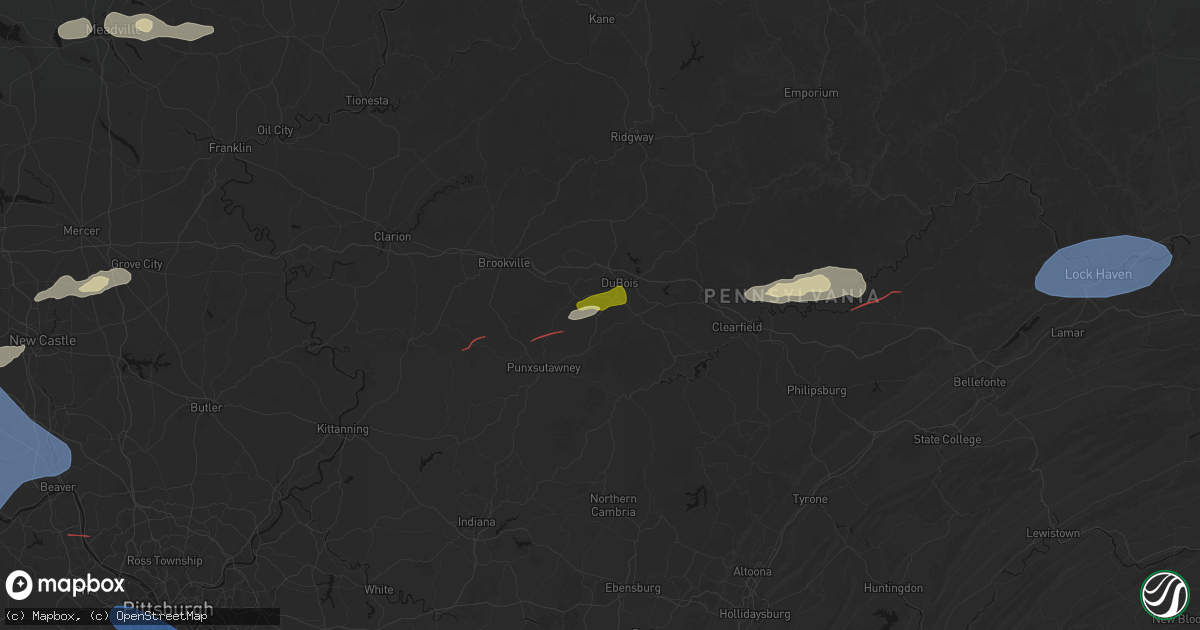 Hail map in Sykesville, PA on June 14, 2026