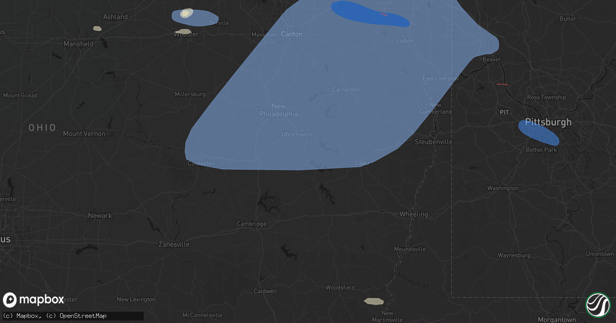 Hail map in Tippecanoe, OH on June 14, 2026