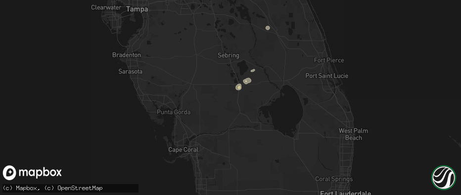 Hail map in Venus, FL on June 14, 2026