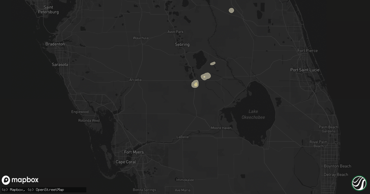 Hail map in Venus, FL on June 14, 2026