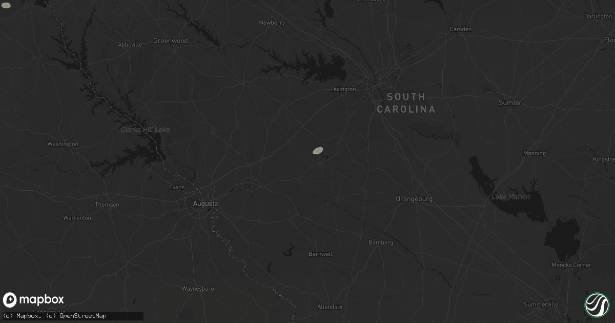 Hail map in Wagener, SC on June 14, 2026