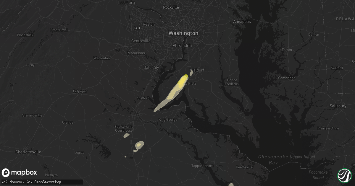 Hail map in Welcome, MD on June 14, 2026