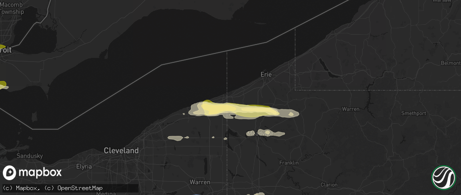 Hail map in West Springfield, PA on June 14, 2026