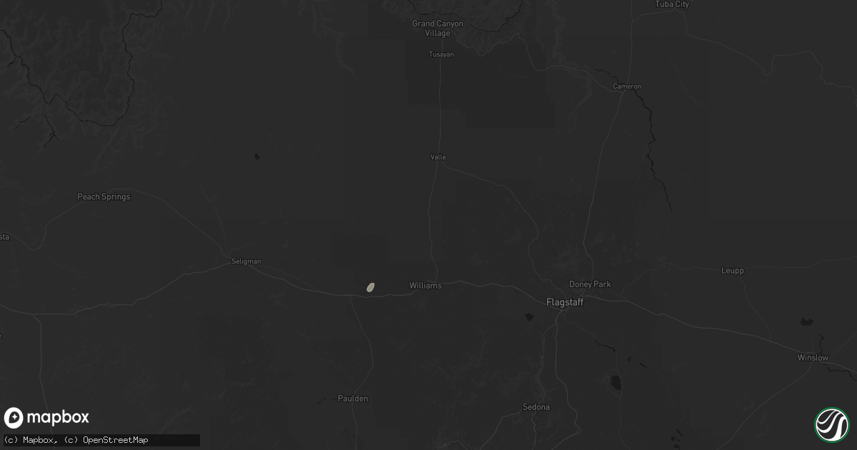 Hail map in Williams, AZ on June 14, 2026