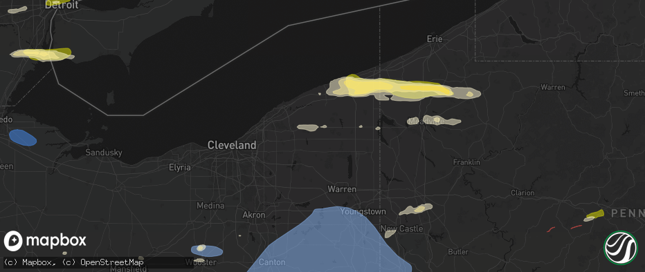 Hail map in Windsor, OH on June 14, 2026