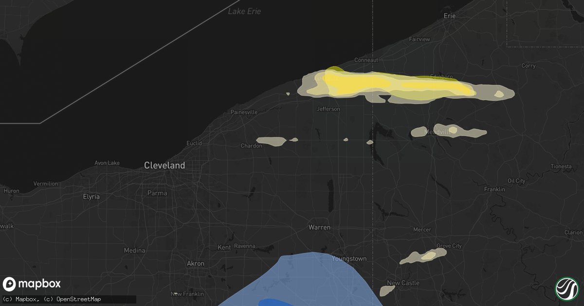 Hail map in Windsor, OH on June 14, 2026