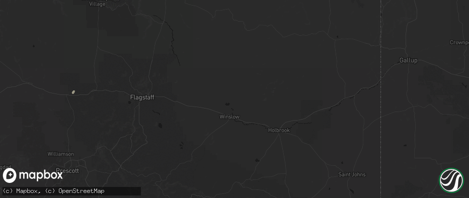 Hail map in Winslow, AZ on June 14, 2026