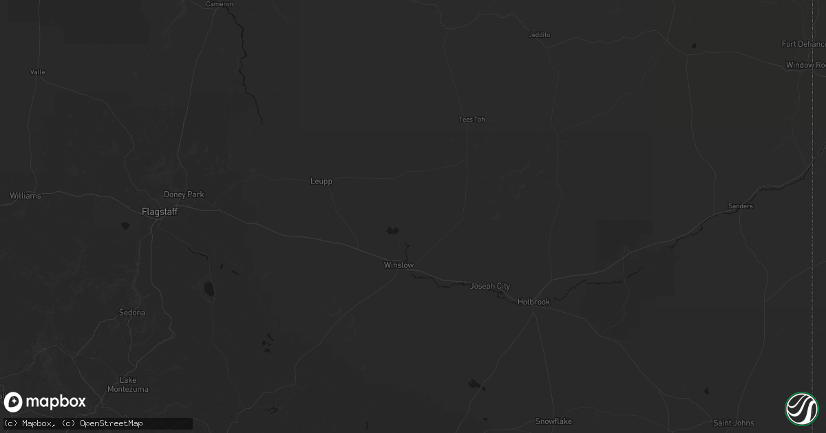 Hail map in Winslow, AZ on June 14, 2026