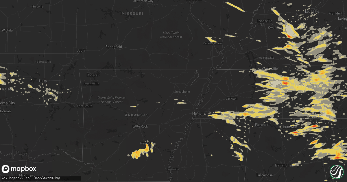 Hail map on June 15, 2011