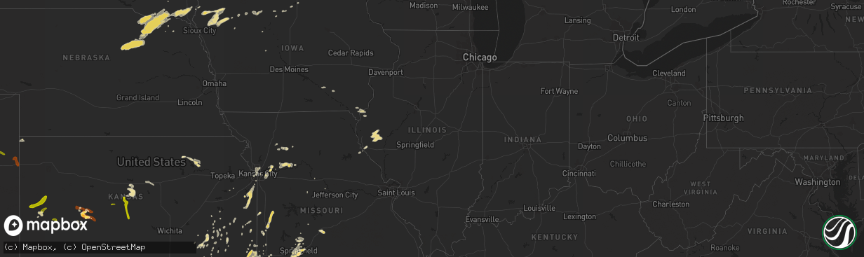 Hail map in Illinois on June 15, 2013