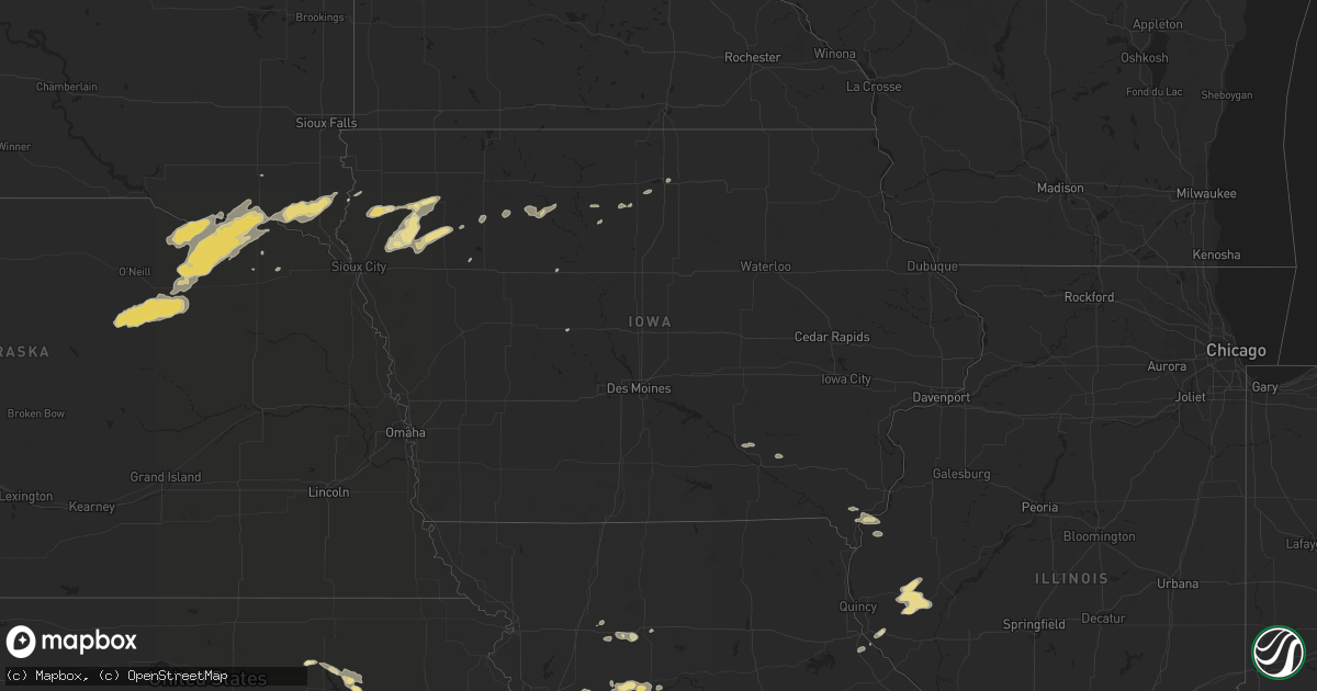 Hail map in Iowa on June 15, 2013