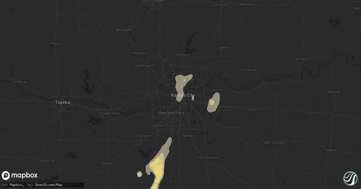 Hail map in Kansas City, MO on June 15, 2013