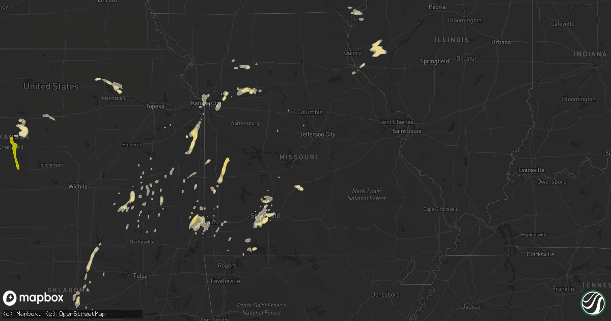 Hail map in Missouri on June 15, 2013