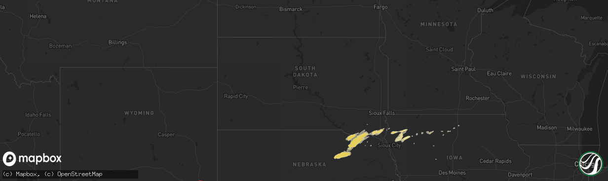 Hail map in South Dakota on June 15, 2013