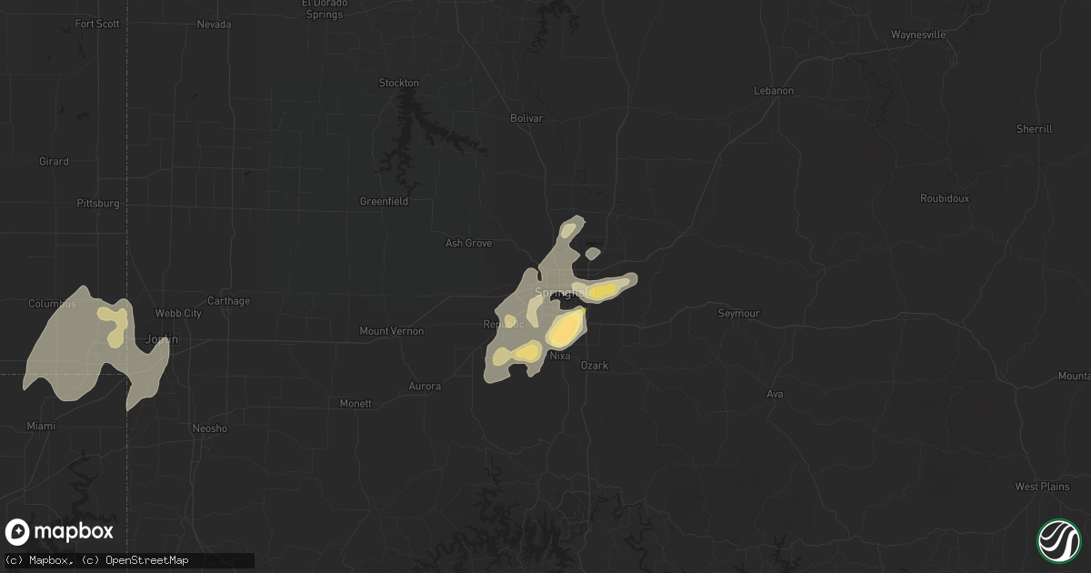 Hail map in Springfield, MO on June 15, 2013