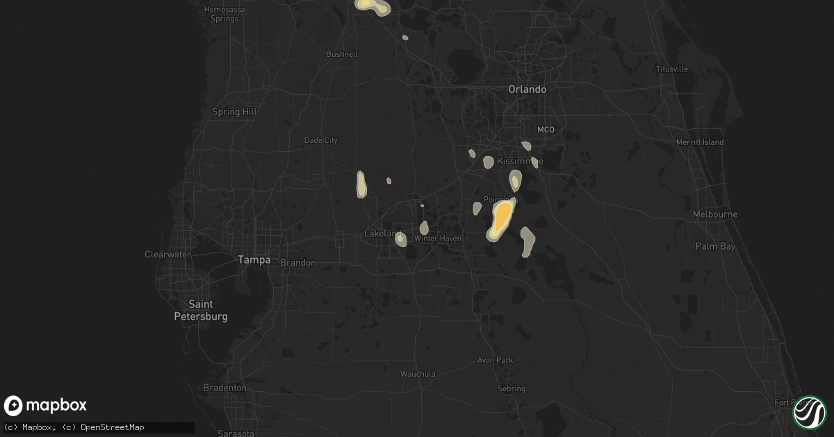 Hail map in Auburndale, FL on June 15, 2014