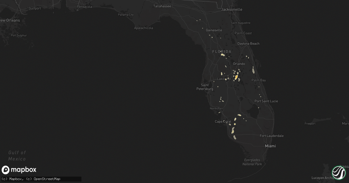 Hail map in Florida on June 15, 2014