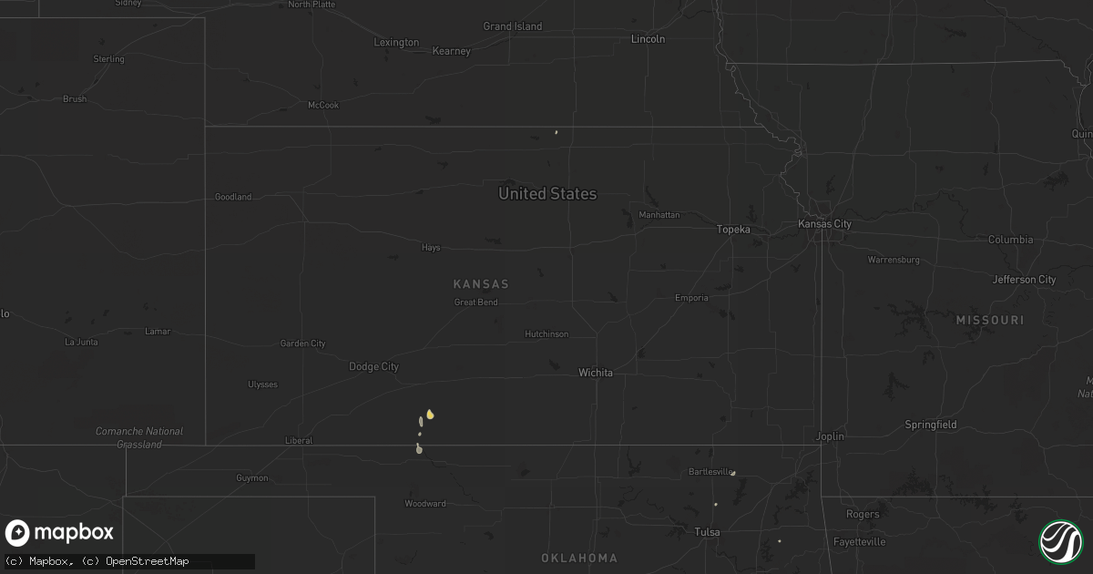 Hail map in Kansas on June 15, 2014