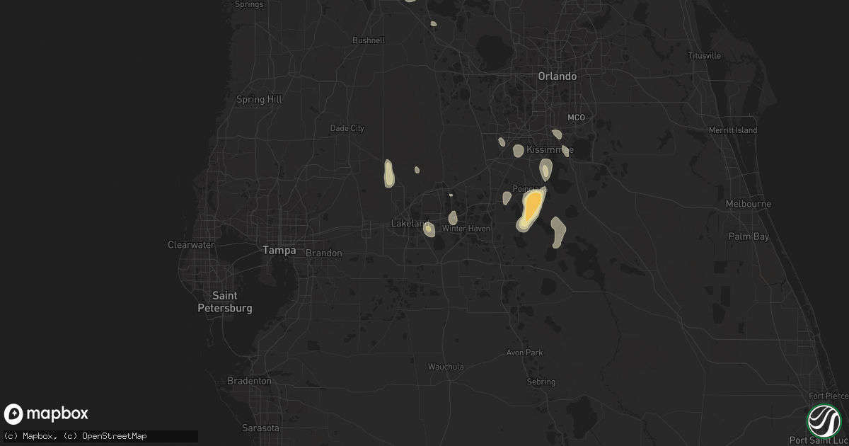 Hail map in Lakeland, FL on June 15, 2014