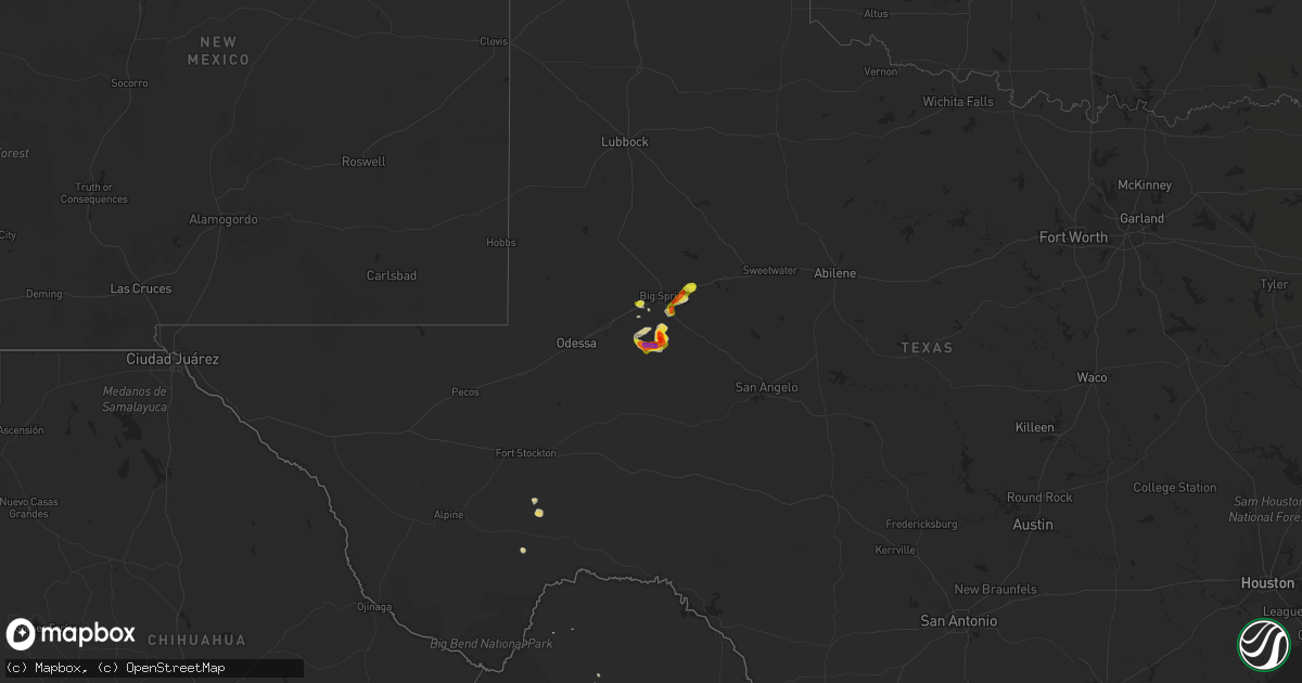 Hail map on June 15, 2014