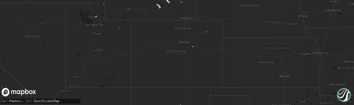 Hail map in Colorado on June 15, 2015