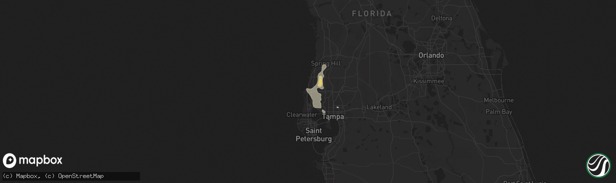 Hail map in Holiday, FL on June 15, 2015