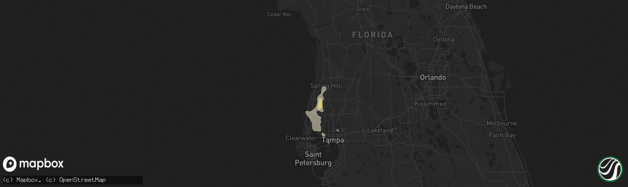 Hail map in Hudson, FL on June 15, 2015