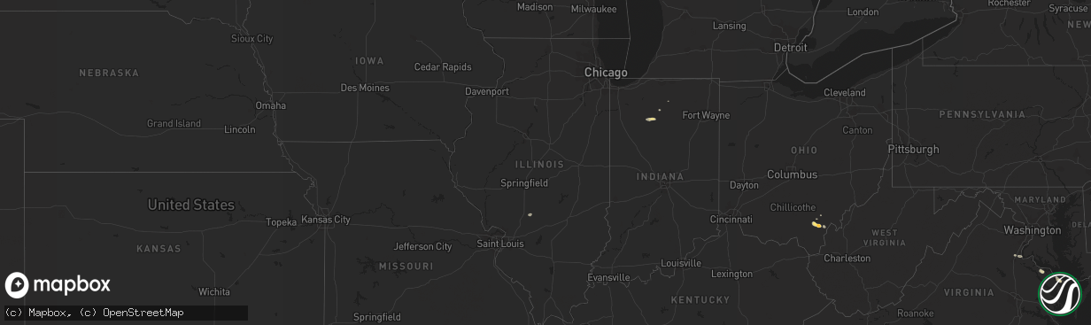 Hail map in Illinois on June 15, 2015