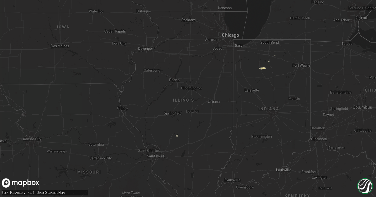 Hail map in Illinois on June 15, 2015