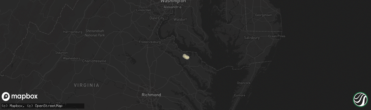 Hail map in Montross, VA on June 15, 2015