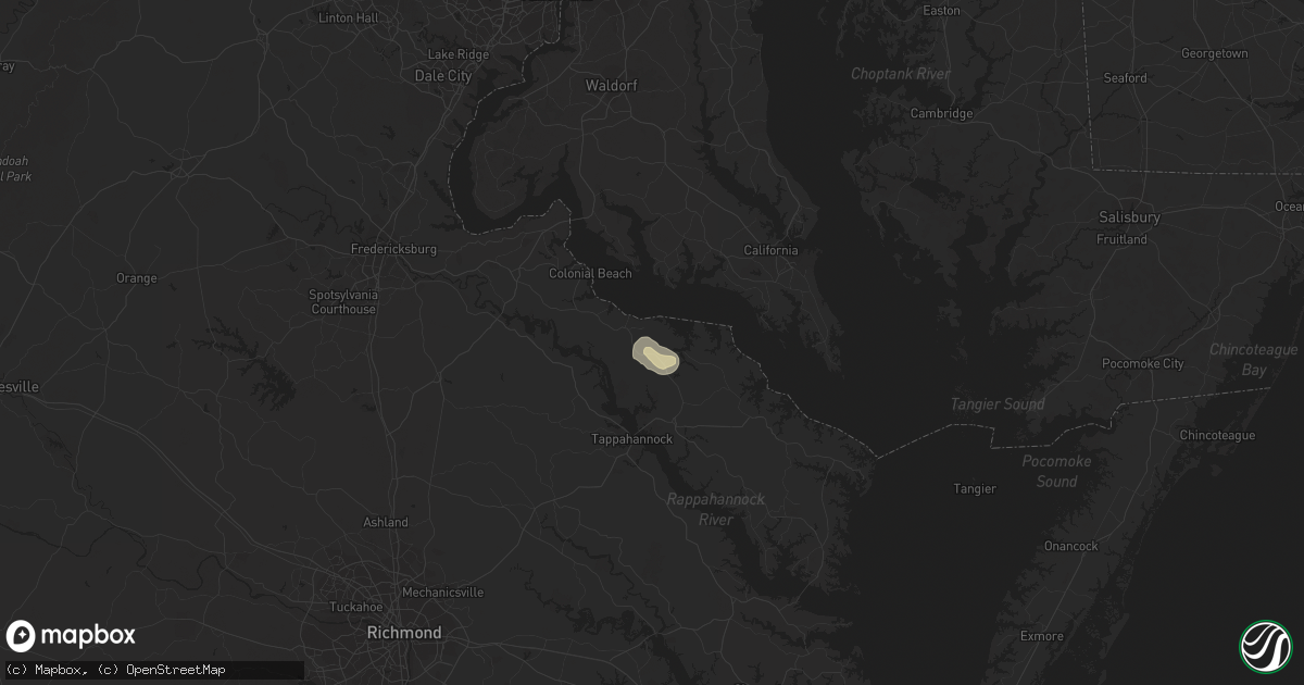 Hail map in Montross, VA on June 15, 2015
