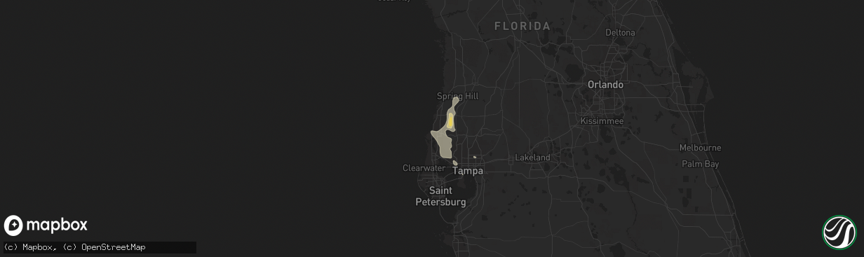 Hail map in New Port Richey, FL on June 15, 2015