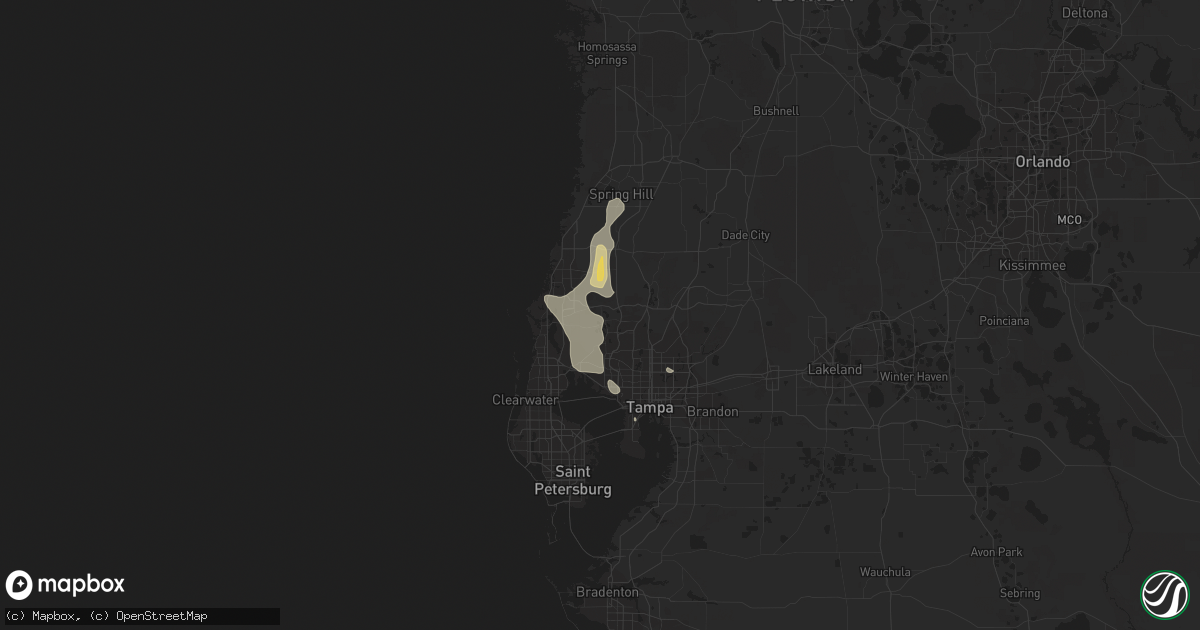 Hail map in Odessa, FL on June 15, 2015